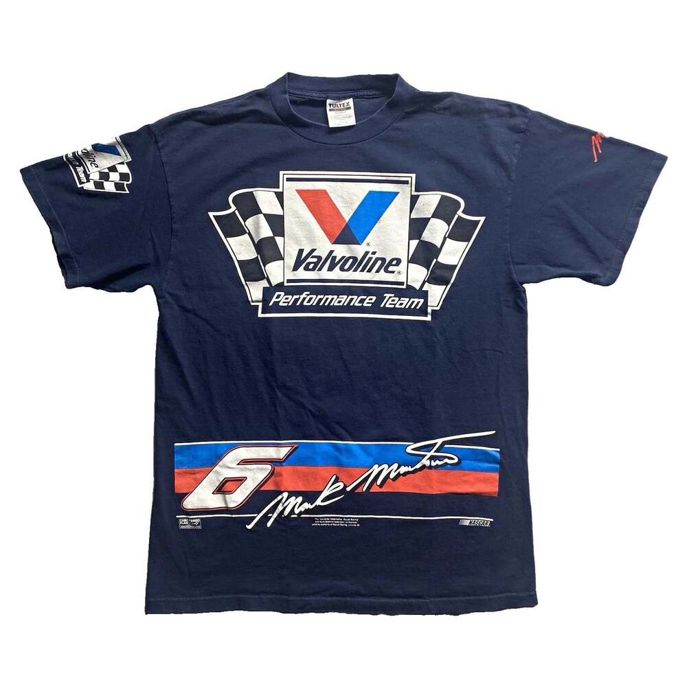 Tultex Mark Martin #6 Valvoline Roush Racing NASCAR T-Shirt XL Blue